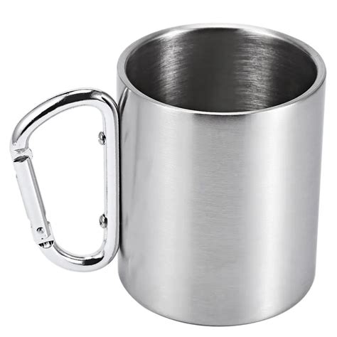 Ml Stainless Steel Zakka Coffee Mug Tea Cup With Handle Carabiner