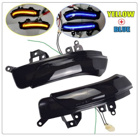 Blue Yellow LED Dynamic Turn Signal Light Side Rearview Mirror