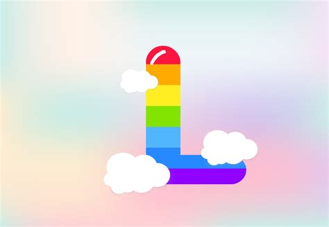 l letra arco iris patrones diseño resumen arco iris letra para niños