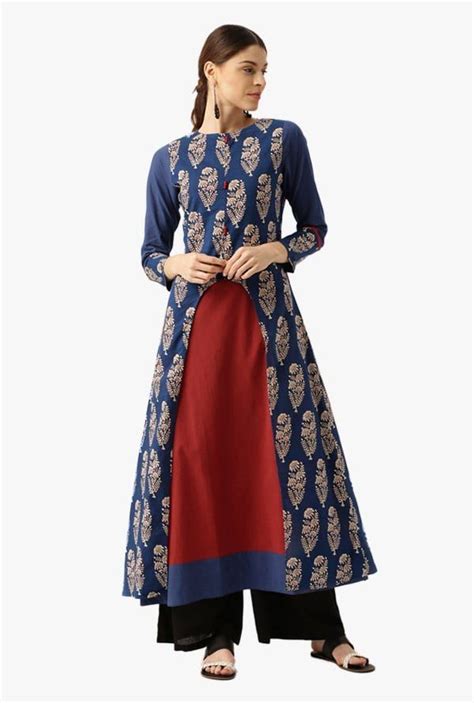 Stylish Latest Double Layered Kurtis Online Shopping Kurta Designs