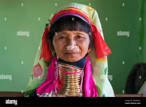 Senior Burmese Woman From Kayan Tribe AKA Padaung Long Neck Looking