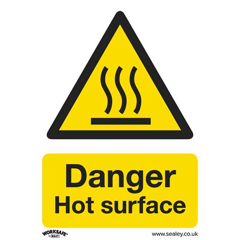 Warning Safety Sign Danger Hot Surface Self Adhesive Vinyl Huttie