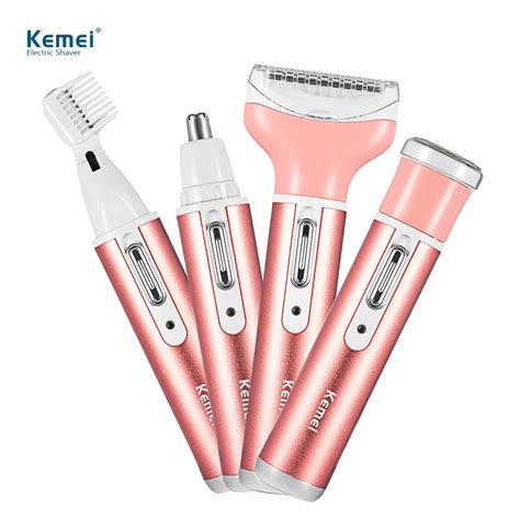 Kemei In Women Epilator Electric Female Rechargeable Bikini Trimmer Body Portable Facial