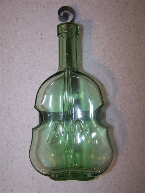 Vaseline Uranium Glass Violin Cello Banjo Bottle With Hanger