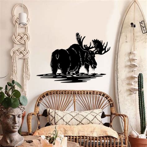 Moose Metal Wall Art Metal Wall Decor Moose Animals Wall - Etsy