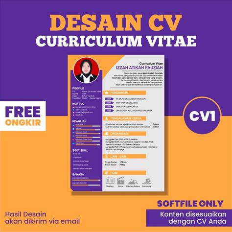 Jual Desain Cv Curriculum Vitae Daftar Riwayat Hidup Shopee Indonesia