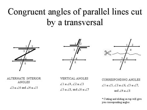 Congruent Angles Of Parallel Lines Cut By A