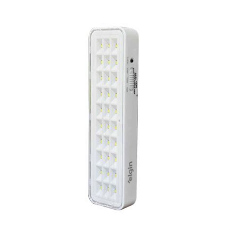 Luminaria De Emergencia Elgin Leds Bateria De Litio W K Branca