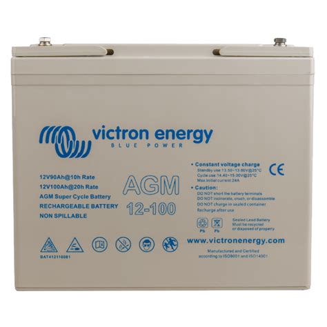 Victron AGM Super Cycle Accu 12V 100Ah 20u M6 Batterijen Smart