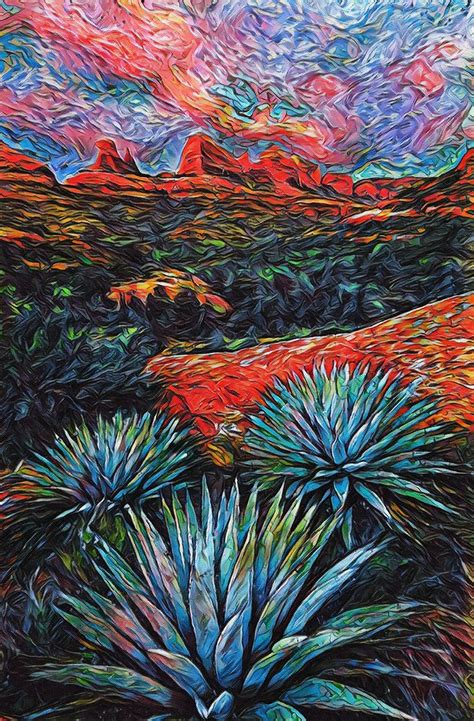 Southwest Art Desert Landscape Canvas Print Scenery Wall Etsy