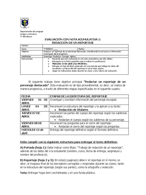 Rúbrica Reportaje Pdf Ciencia Cognitiva Cognición