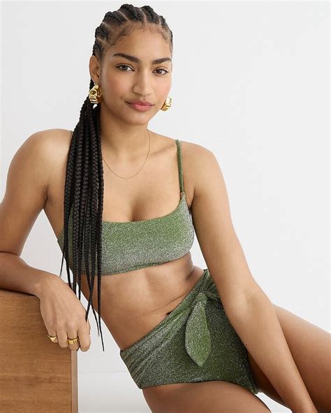 J Crew Scoopneck Bikini Top In Sparkle Shopstyle Two Piece Swimsuits