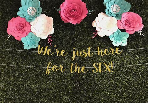 We Re Just Here For The Sex Banner Gender Reveal Banner Etsy