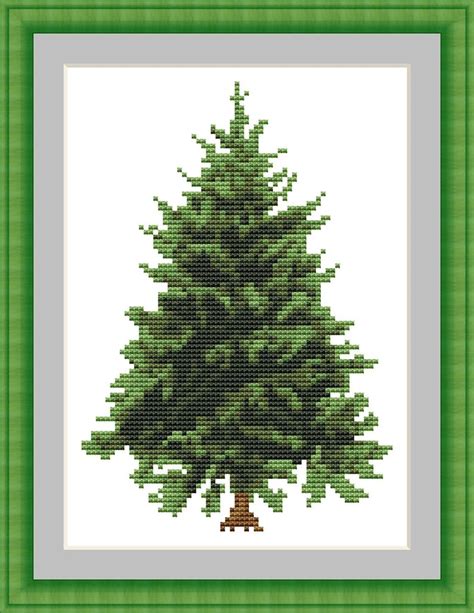 Cross Stitch Pattern Christmas Tree Pdf Patterns Pine Etsy