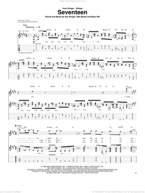 Seventeen Sheet Music For Guitar Tablature Pdf