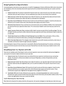 Understanding Paychecks Breakdown Of Pay Stubs Deductions And Taxes