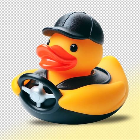 Premium Psd Psd Yellow Rubber Duck Driver On A Transparent Background