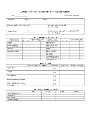 Fillable Online DBPR VM 1 Application For Licensure Examination Or