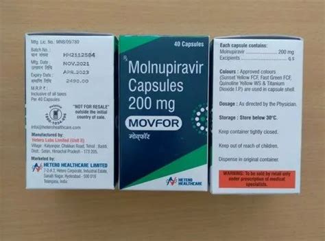 Movfor Molnupiravir 200mg Capsules At Rs 2000 Bottle In Mysore ID