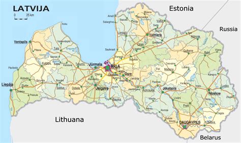 Maps of Latvia | Detailed map of Latvia in English | Tourist map of ...