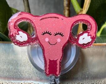 Uterus Cervix Badge Reel Funny Badge Reel Obgyn Name Tag Etsy