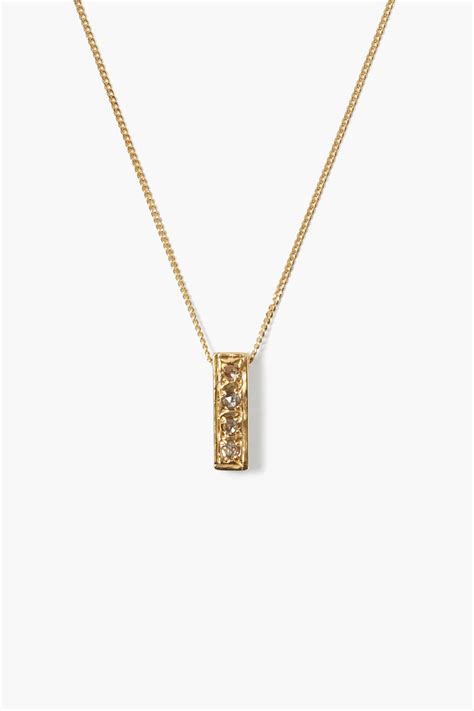 Bar Diamond Necklace Yellow Gold – Chan Luu