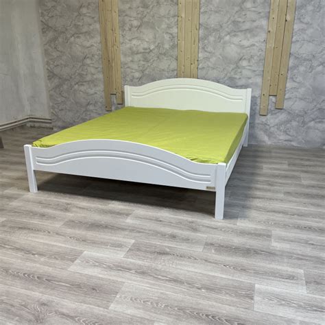 Кровать двуспальная 120х200 белая из массива березы + мдф / Лондон ...