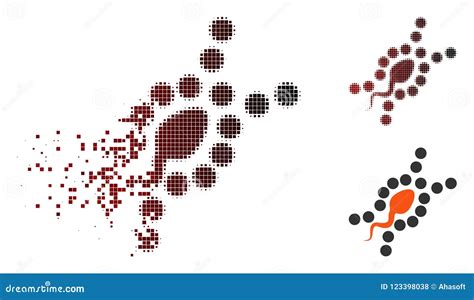 Dust Pixel Halftone DNA Replication Icon Stock Vector Illustration Of