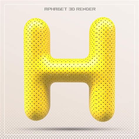 Premium Psd Yellow Letter H Font Bubble Alphabet D Render