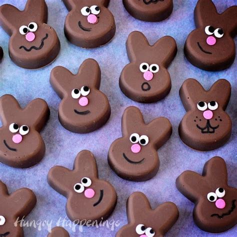 Chocolate Easter Egg Bunnies Filled With Peanut Butter Fudge