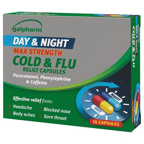 Galpharm Day Night Pk Cold Flu Relief Capsules Cold Flu B M