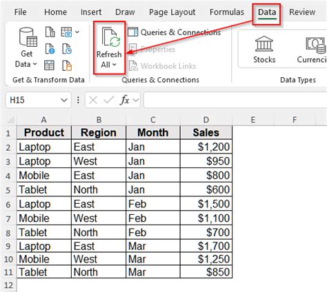 how to refresh pivot tables 9