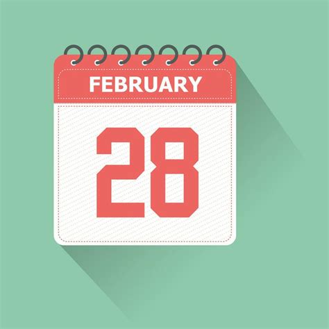 February 28 Calendar Daily Icon, Date, Month 26126277 Vector Art at ...