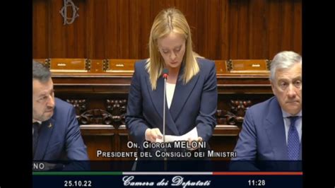 Giorgia Meloni Discorso Fiducia Camera 25 Ottobre 2022 YouTube