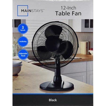 Mainstays 12" 3-Speed Oscillating Table Fan, FT30-13PB, Black - Walmart ... 