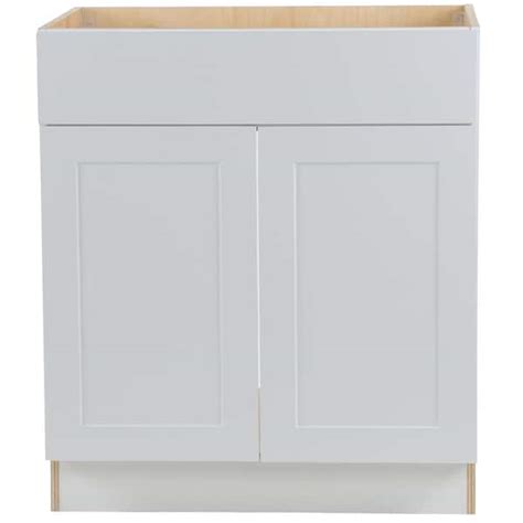 Hampton Bay Cambridge White Shaker Assembled Sink Base Cabinet 30 In W X 24 5 In D X 34 5 In