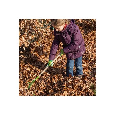 Rateau Feuilles En Bois Et M Tal Vert Pour Enfant