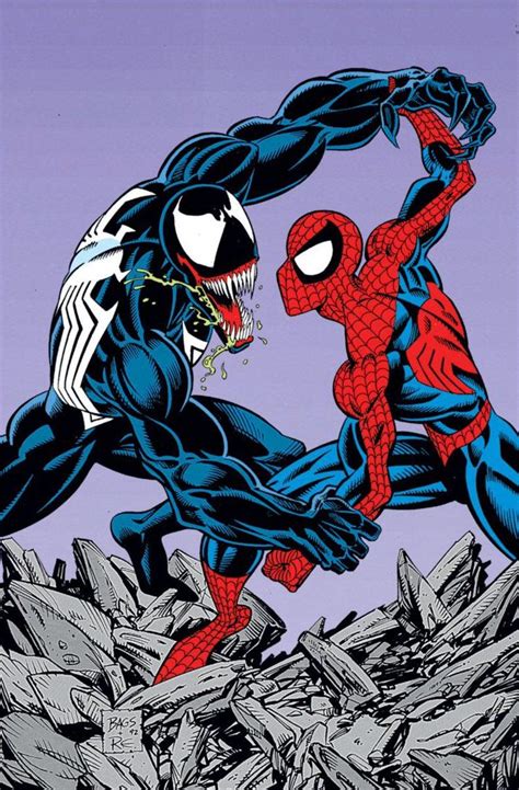 Venom And Spider Man By Mark Bagley Marvel Comics Vintage Ultimate