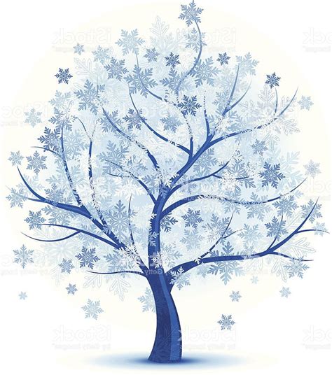 Winter Tree Silhouette Vector at Vectorified.com | Collection of Winter ...