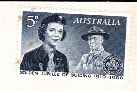 1960 Golden Jubilee Girl Guides Pre Decimal Stamp Wesley First Day