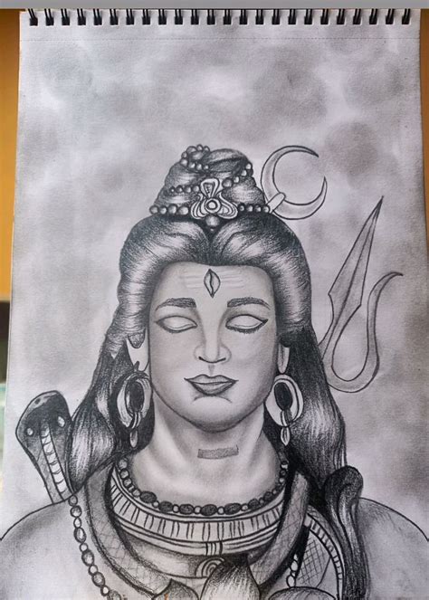 Artwork Bholenath Pencil Sketch Handmade Freeup