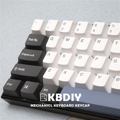 Kbdiy Arctic Double Shot Cherry Profil Pbt Keycap White Black Dye Sub