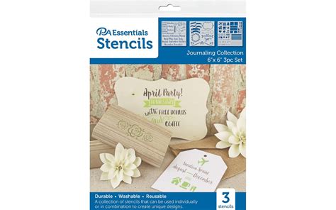 Pa Essentials Stencil Journaling Collection 3 Piece For Painting On