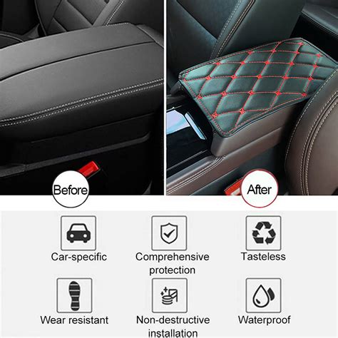 Car Armrest Pad Cover Center Console Box Pu Leather Mat Cushion Auto Accessories Ebay