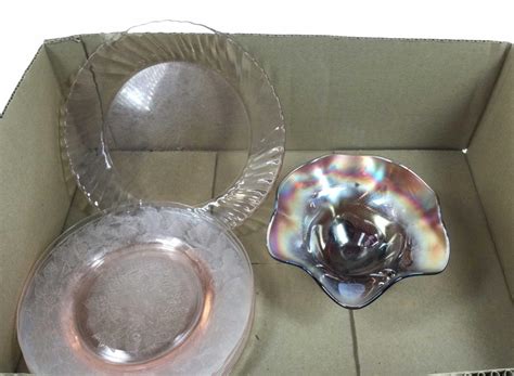 Lot - (6pc) Pink Depression Glass Plates