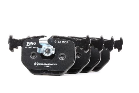301580 VALEO Brake pad set FIRST, Rear Axle, excl. wear warning contact ...
