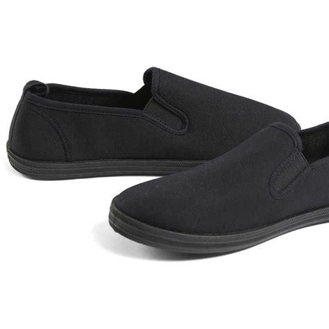 Brilliant Basics Womens Slip On Canvas Shoes Black Big W