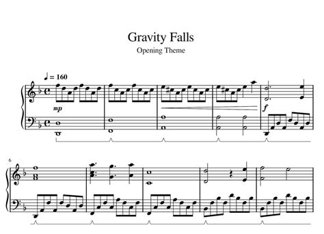 Gravity Falls – Opening Theme | Piano Sheet Music - Etsy