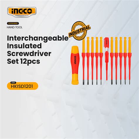 Ingco Hkisd Pcs Industrial Interchangeable Insulated Screwdriver