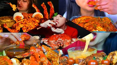 Asmr Best Eating Mukbang Compilations King Crab Seafood Boil Mukbang